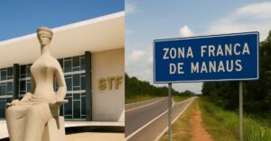 STF e placa da Zona Franca de Manaus ilustram decisão sobre tributos