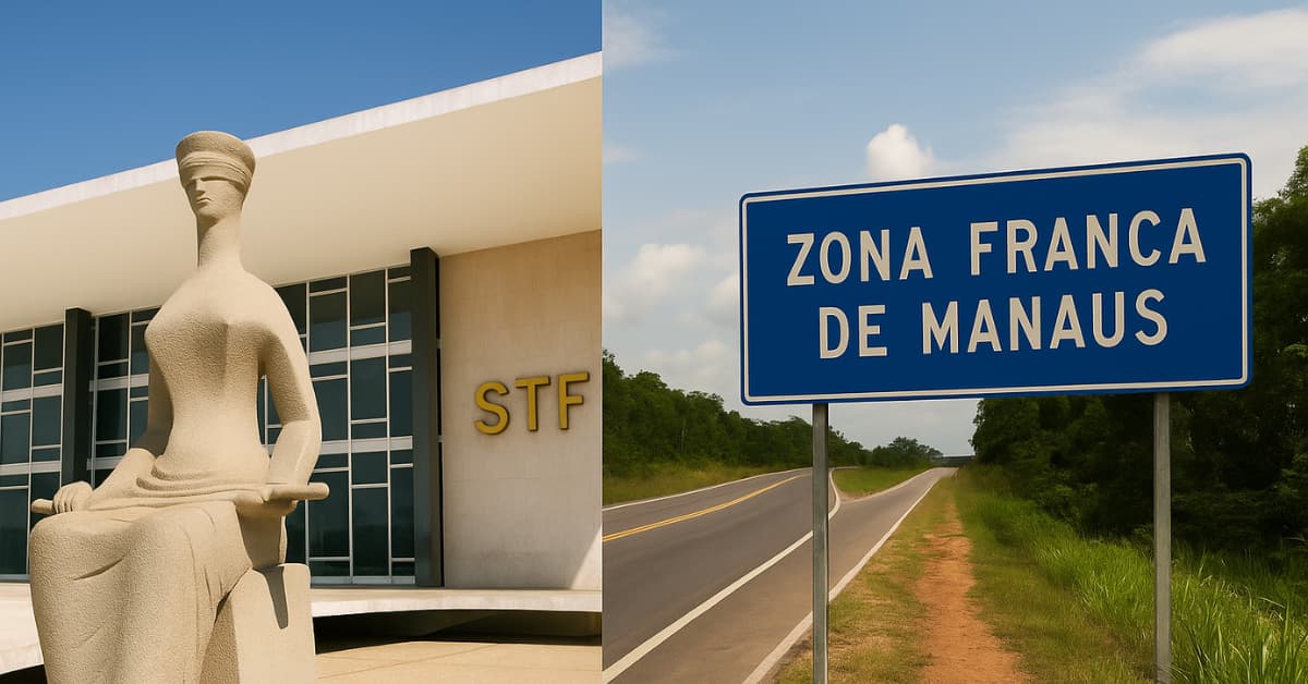 STF e placa da Zona Franca de Manaus ilustram decisão sobre tributos