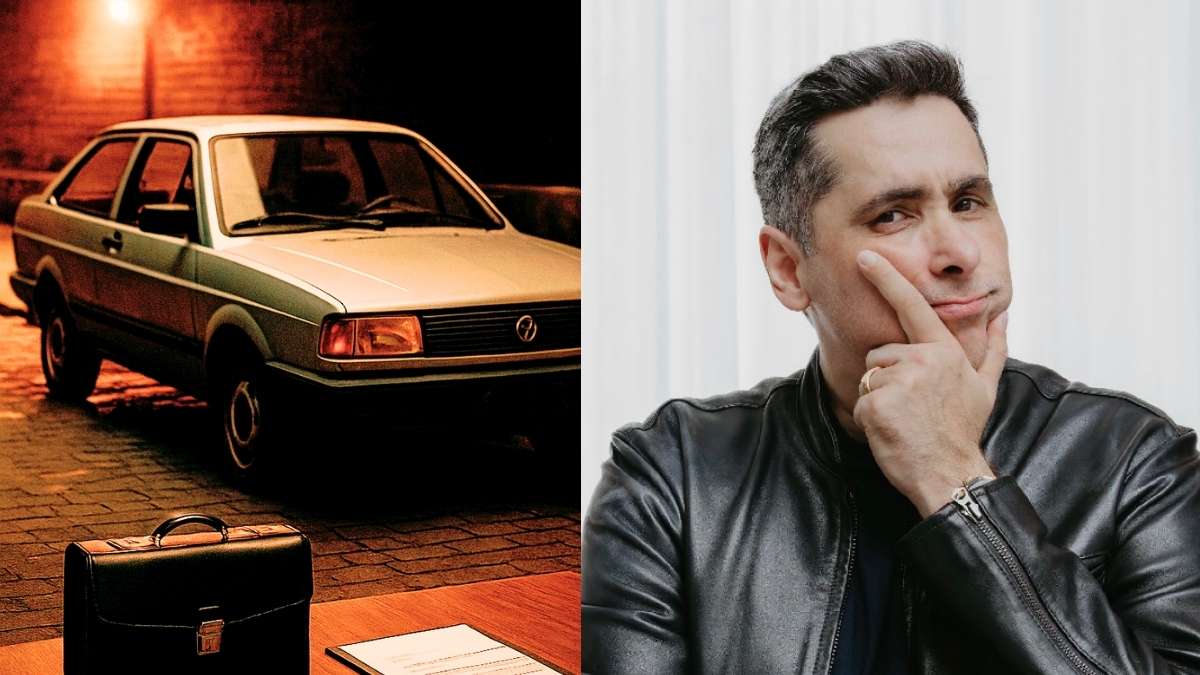 flavio augusto da silva ao lado de um carro voyage representando escolha decisiva na fundação da Wise Up