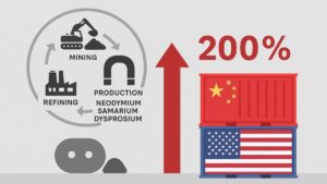 Tarifas de Trump sobre ímãs da China e disputa global pelos minerais críticos usados em carros elétricos, turbinas e smartphones.