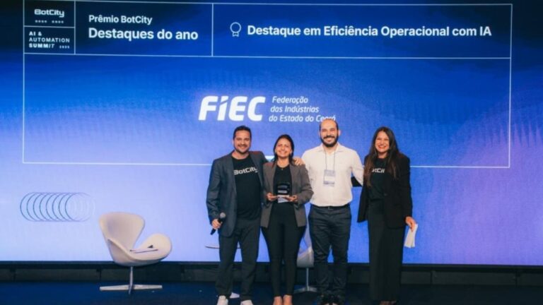 Transformação digital da FIEC reconhecida no Prêmio BotCity 2025 em eficiência com IA