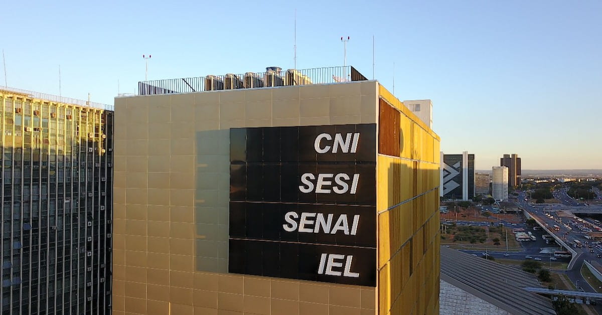 Fachada da Confederação Nacional da Indústria (CNI), entidade que propôs a taxação das bets para financiar saúde e educação