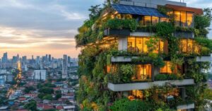 construção sustentável no Brasil com edifícios verdes e energia solar