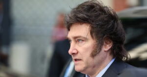 Presidente argentino durante coletiva sobre o swap cambial entre Argentina e EUA