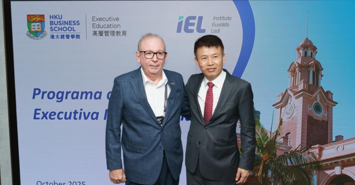missão internacional da FIEC reúne Ricardo Cavalcante e o reitor da HKU, Hongbin Cai, em Hong Kong