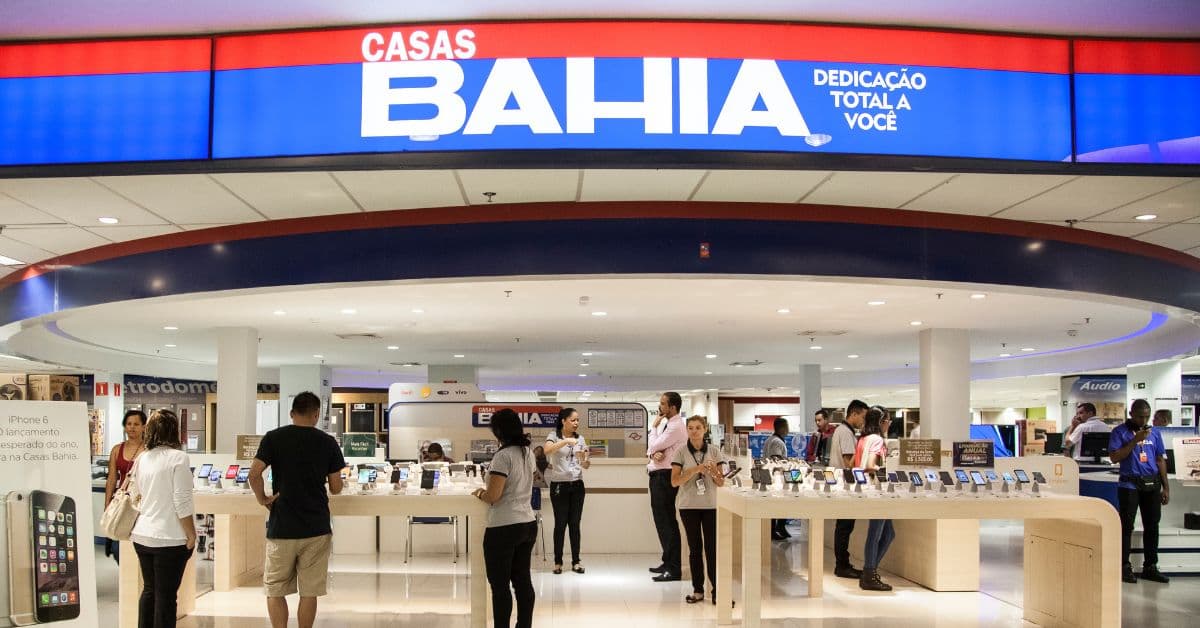 ações da Casas Bahia em queda na B3