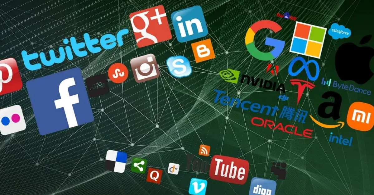 logotipos de big techs em destaque ilustrando debate sobre a bolha das big techs