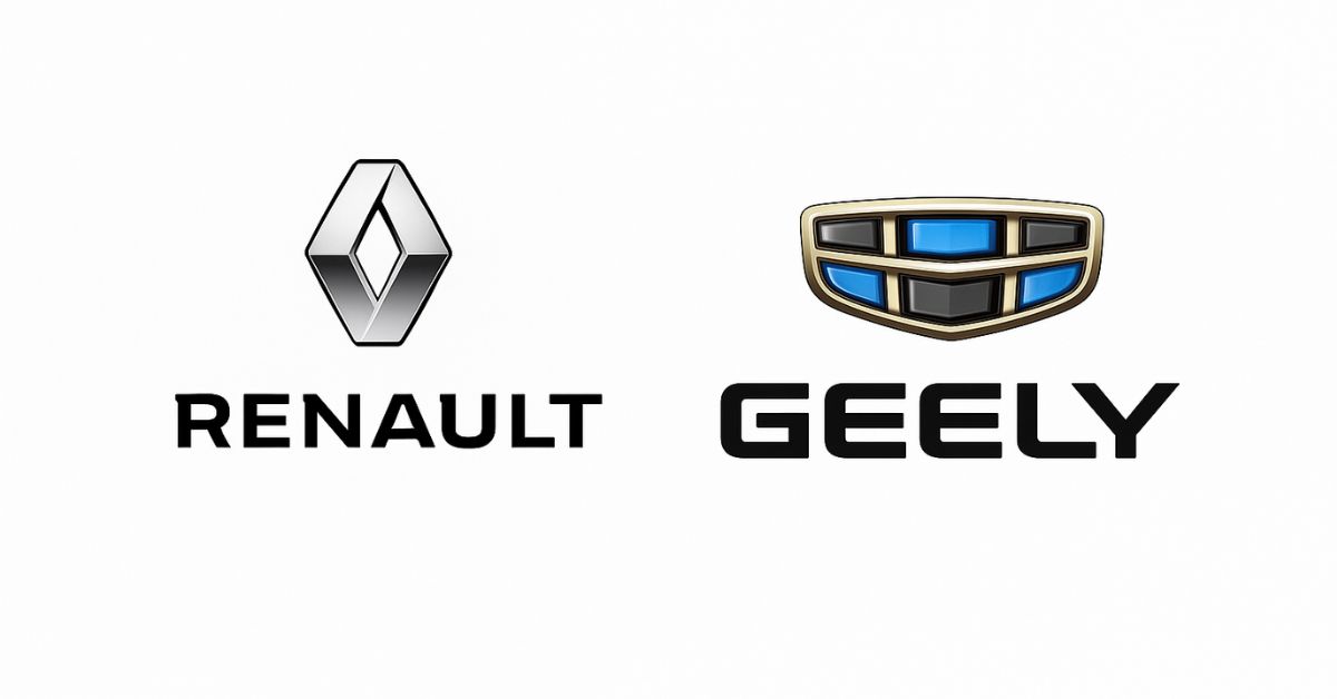 Logos de Renault e Geely lado a lado.