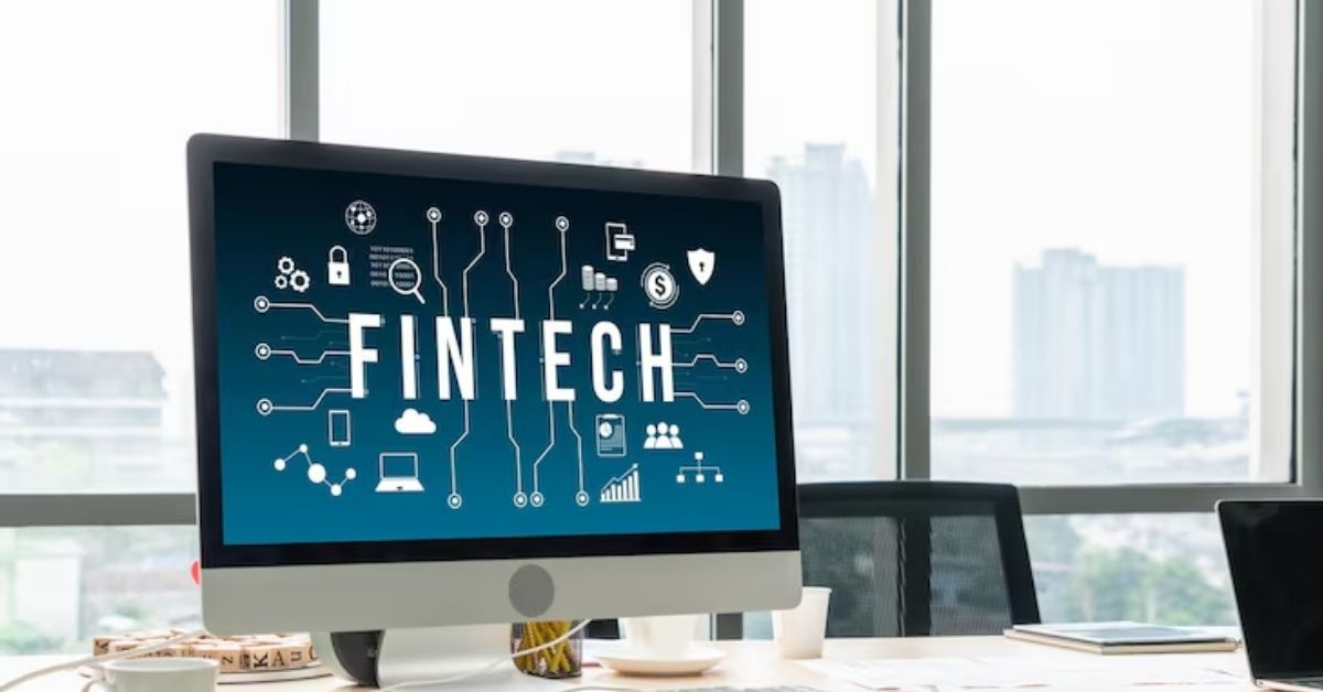 Interface digital destacando o avanço das fintechs no Brasil