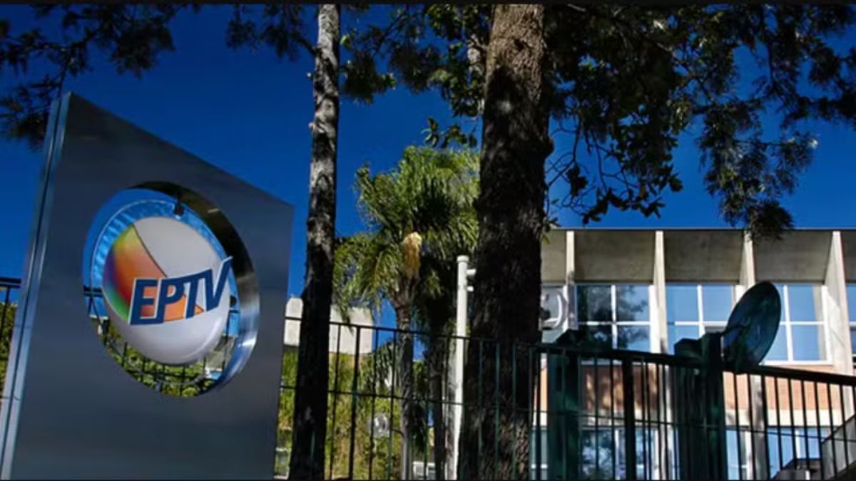 Imagem de pórtico da EPTV em Campinas, no interior de São Paulo para ilustrar uma matéria jornalística sobre as Demissões no Grupo EP.