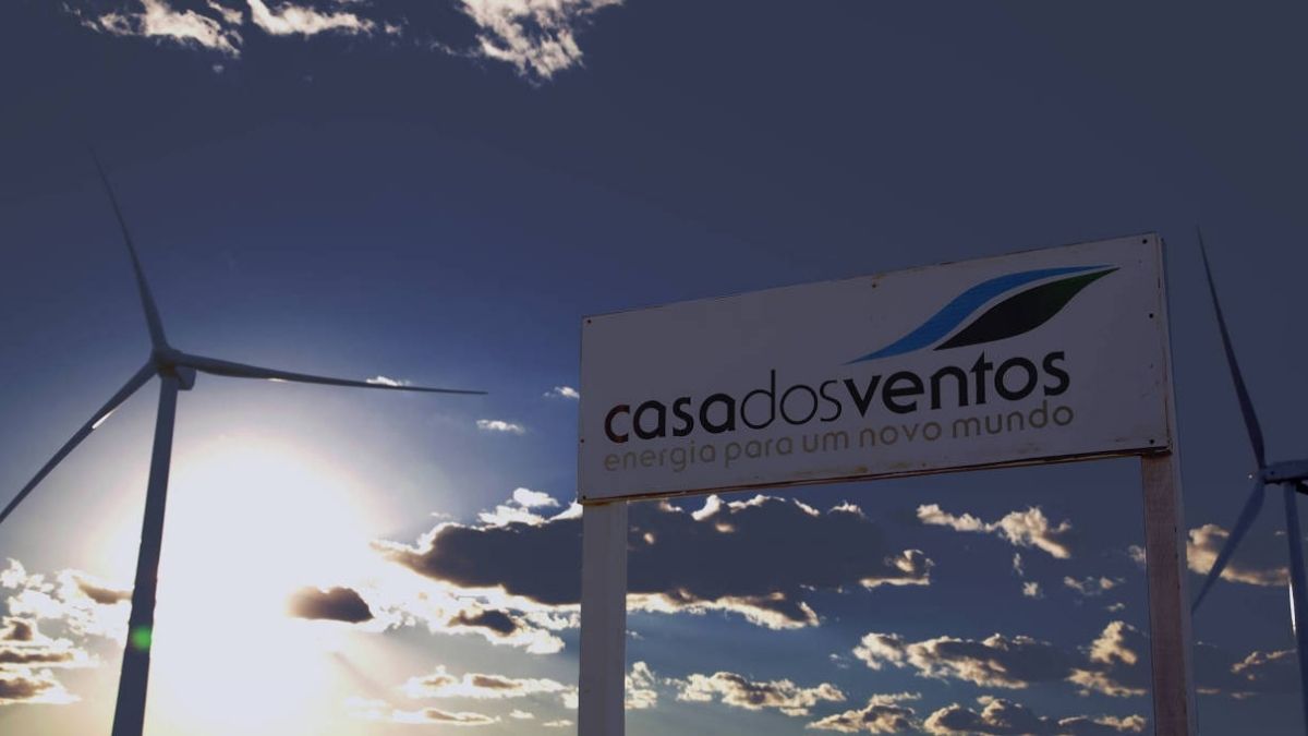Imagem de uma placa da Casa dos Ventos para ilustrar uma matéria jornalística sobre a energia para data centers.