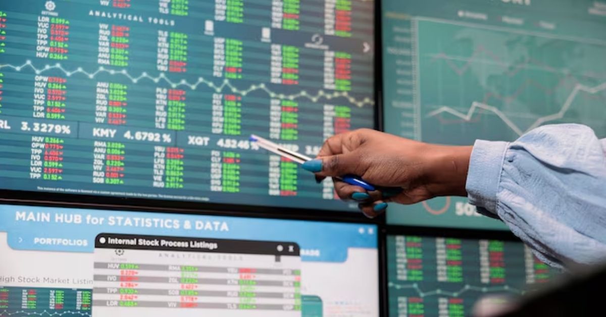 bolsas europeias exibidas em painéis de cotações durante sessão de mercado