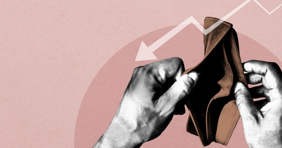 Ilustração representando falta de verba e dívidas das famílias brasileiras pressionam orçamento doméstico