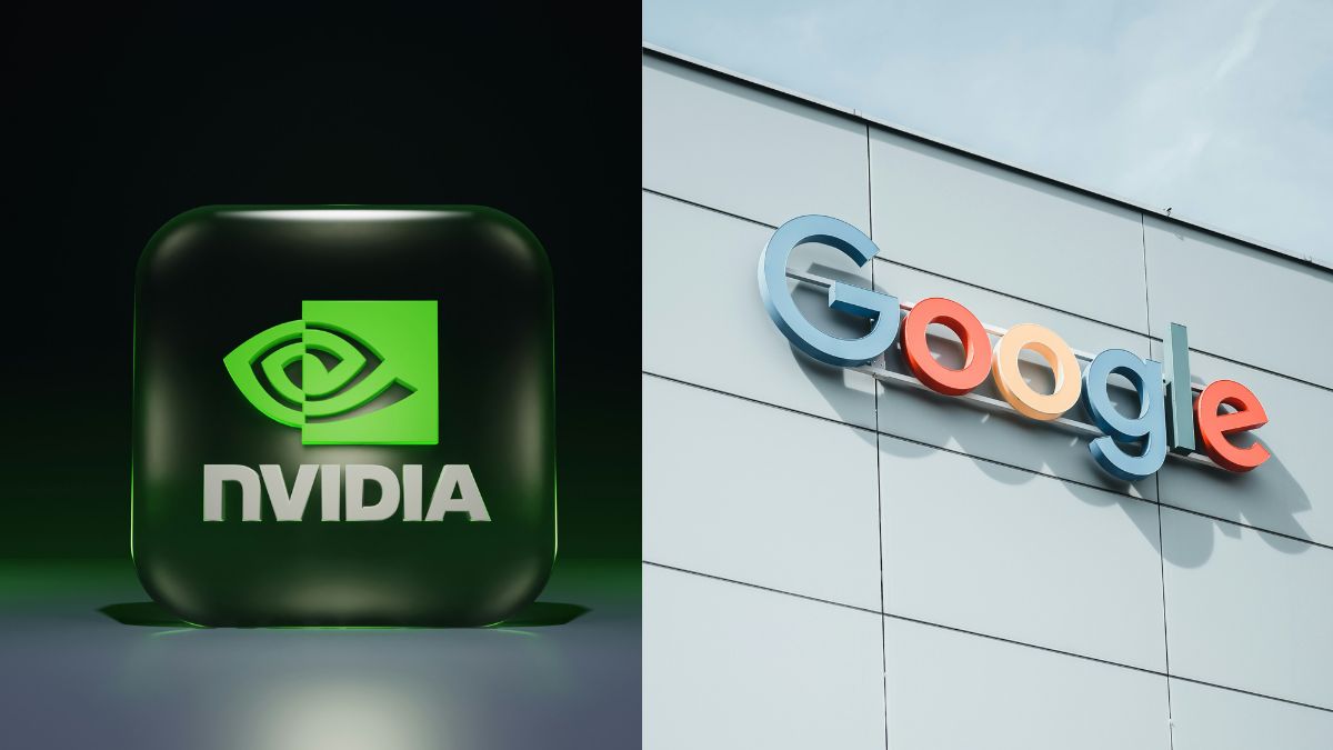 Imagem da Nvidia e do Google para ilustrar uma matéria jornalística sobre as Empresas trilionárias doa Estados Unidos.