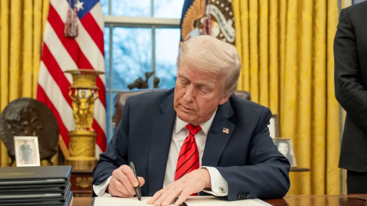 Imagem de Donald Trump para ilustrar uma matéria jornalística sobre a Tarifa de Donald Trump.