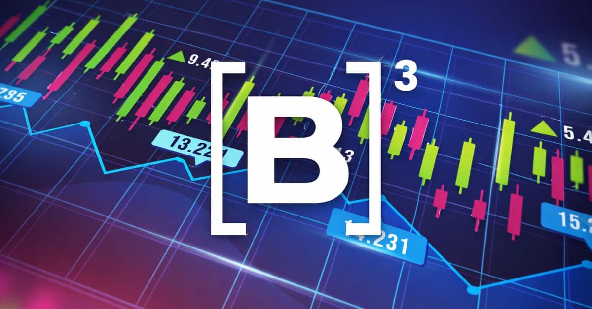 fluxo estrangeiro na B3 com gráficos de ações e volume financeiro