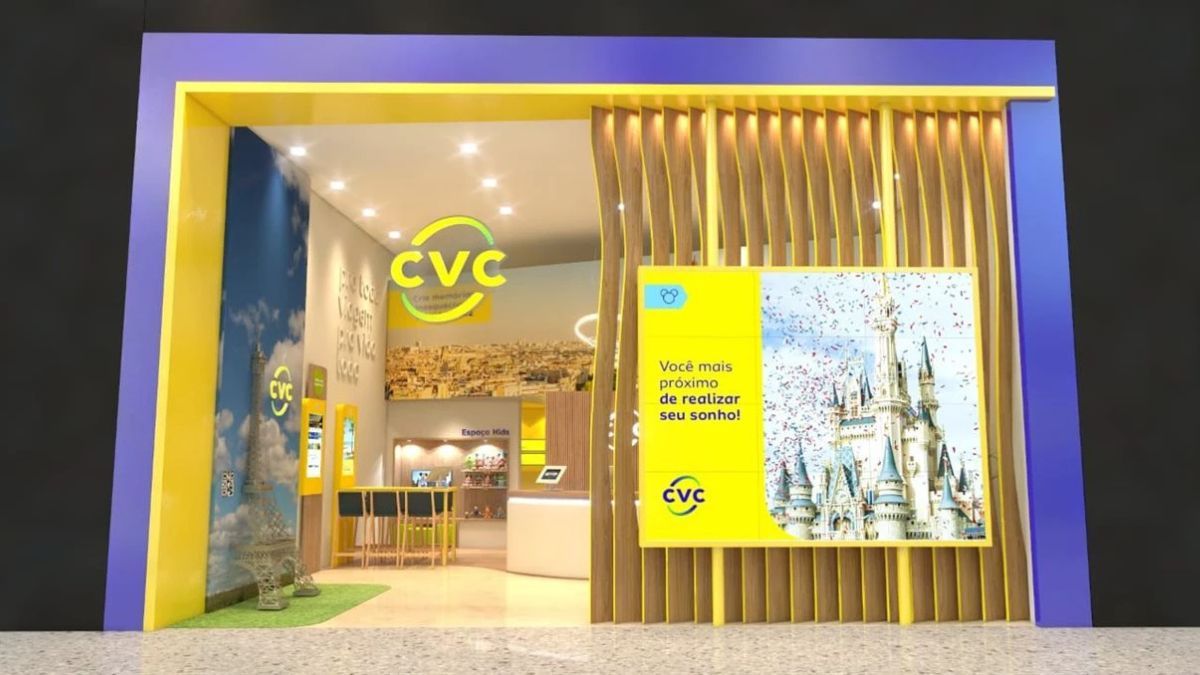 Imagem de uma loja da CVC para ilustrar uma matéria jornalística sobre os Resultados da CVC.