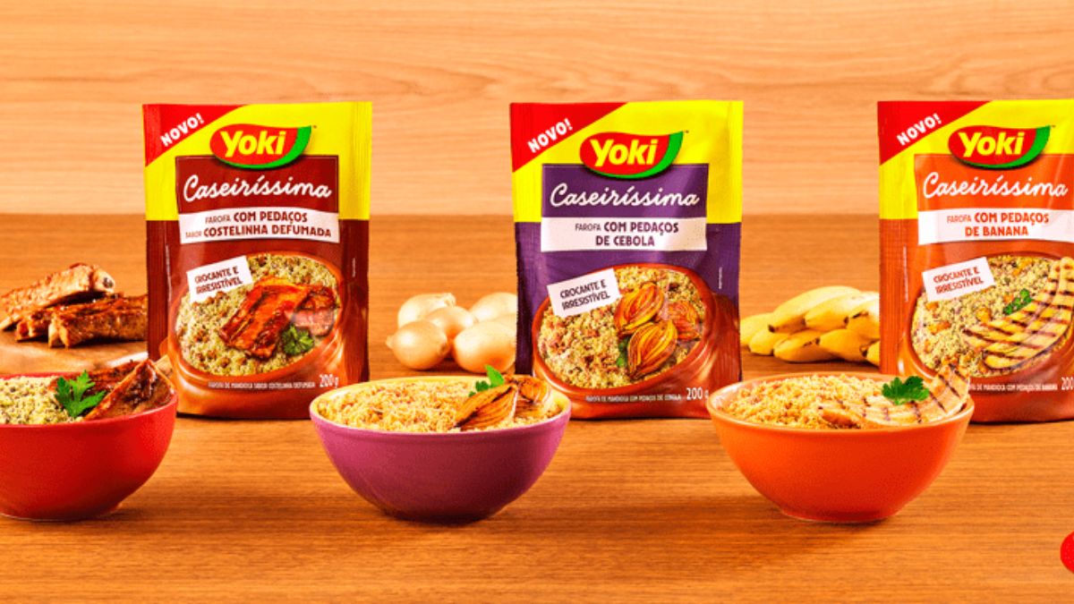 Imagem de produtos da Yoki para ilustrar uma matéria jornalística sobre a Venda da General Milss Brasil.