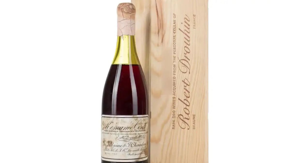 Imagem de uma garrafa de vinho para ilustrar uma matéria jornalística sobre o Vinho mais caro do mundo.