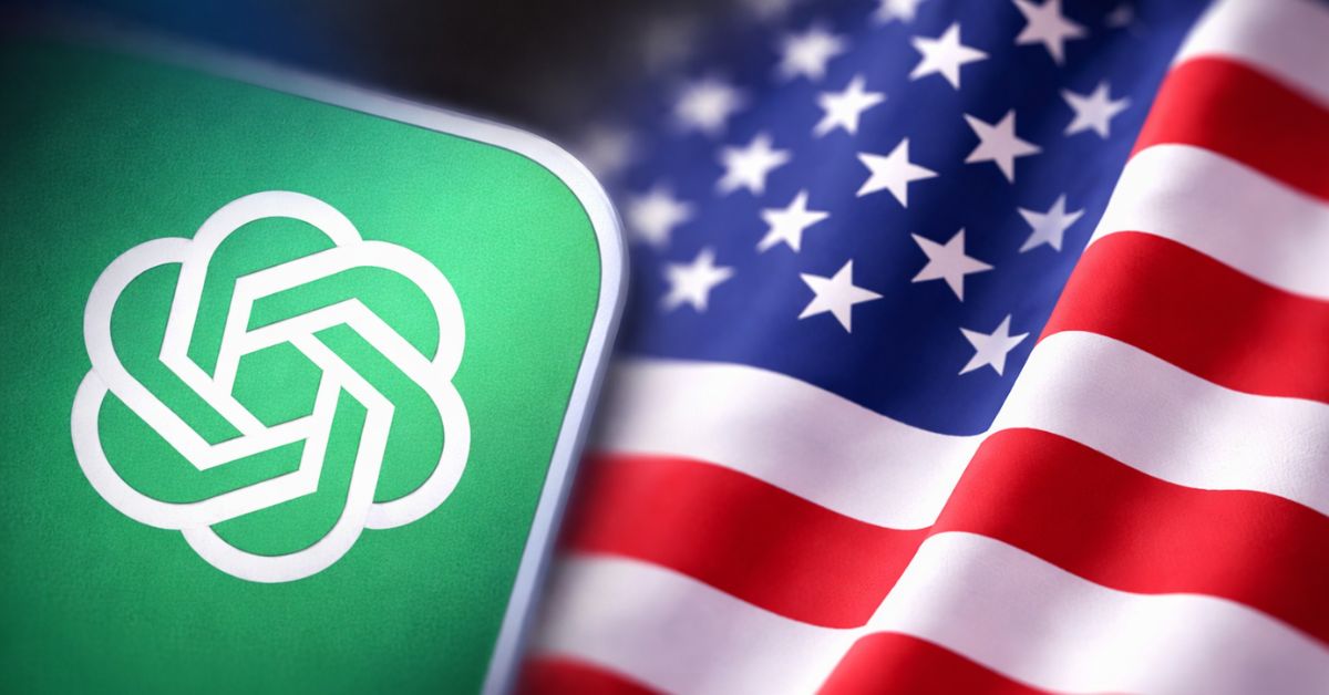 acordo entre OpenAI e Pentágono com bandeira dos Estados Unidos ao fundo
