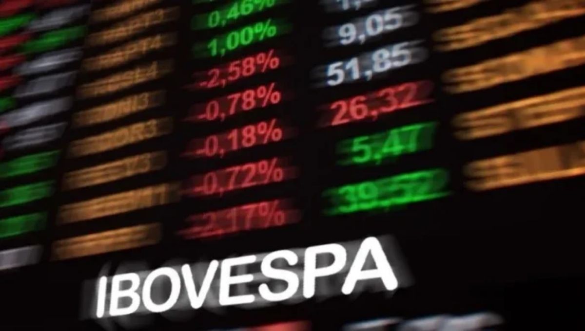 Painel do Ibovespa com variações de ações em dia de impacto das eleições 2026 no mercado financeiro
