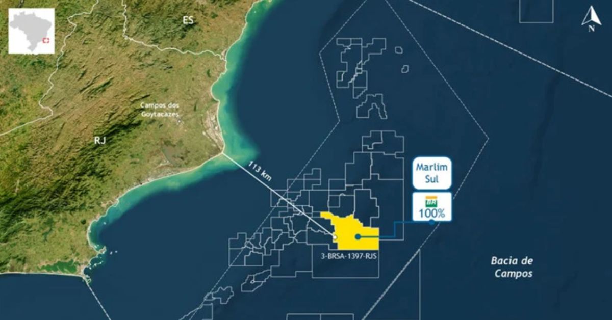 petróleo em Marlim Sul na Bacia de Campos