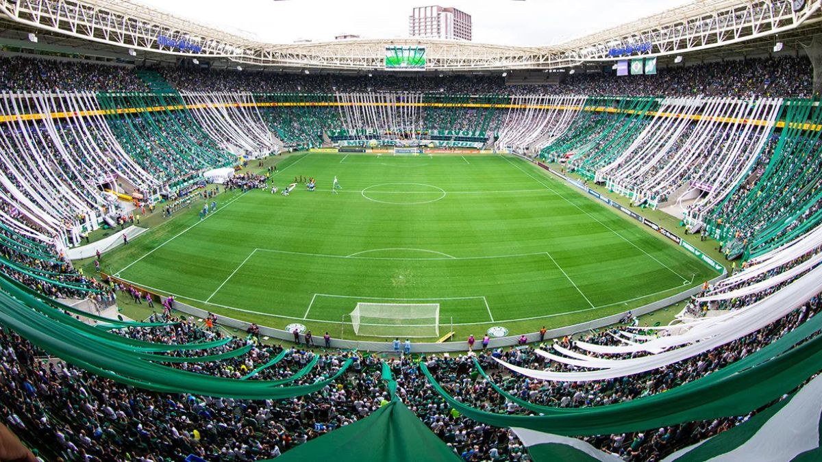 Imagem do estádio do Palmeiras para ilustrar uma matéria jornalística sobre o Allianz Parque.