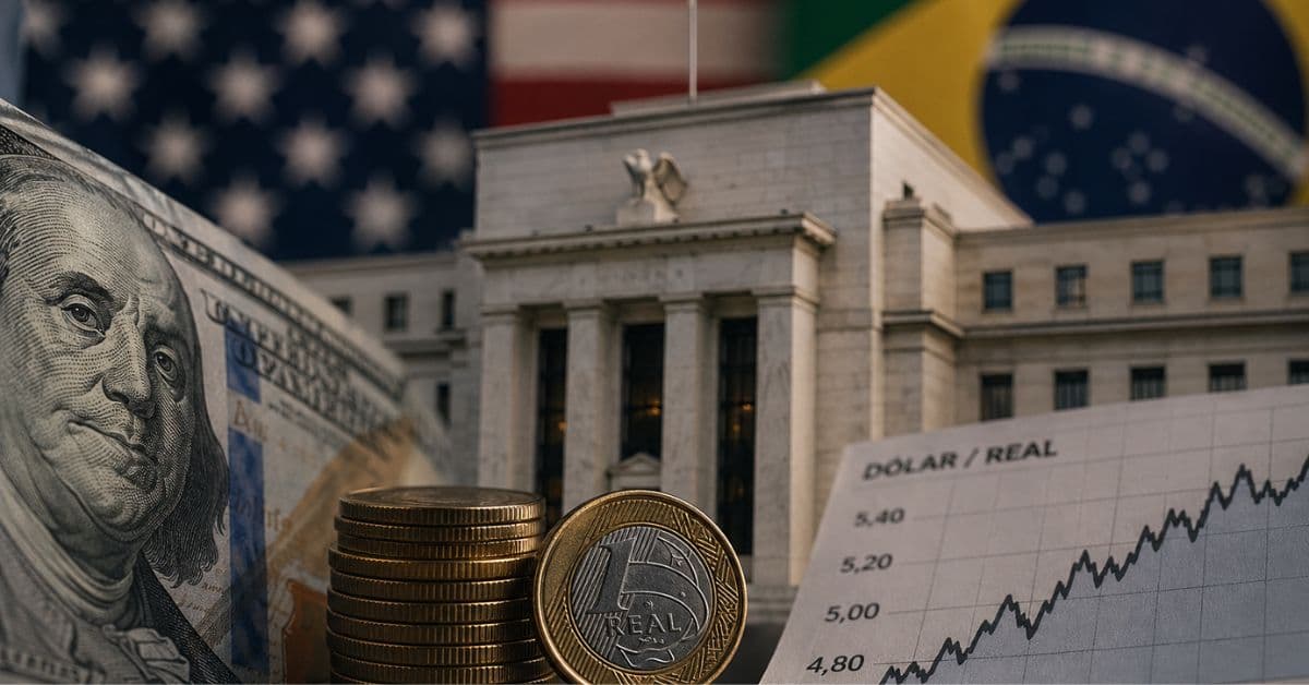 Dólar em alta frente ao real em cenário de juros elevados nos Estados Unidos e impacto no Brasil