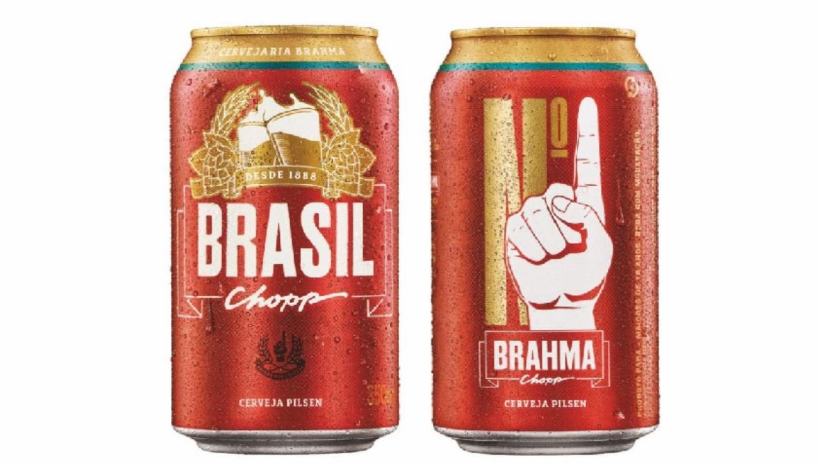 Imagem da cerveja Brahma para ilustrar uma matéria jornalística sobre a Brahma e a Copa do Mundo.