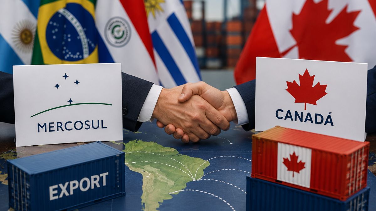 Imagem para ilustrar uma matéria jornalística sobre o acordo entre o Mercosul e o Canadá.
