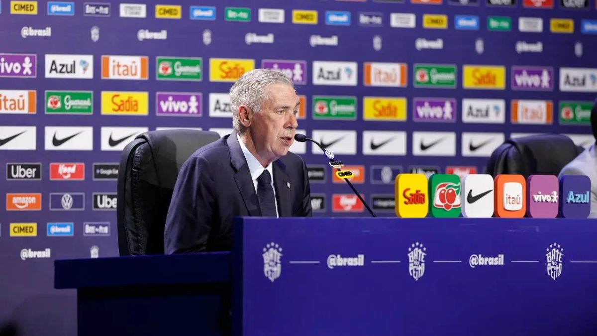 Imagem de Carlo Ancelotti para ilustrar uma matéria jornalística sobre a Seleção Brasileira e o valor do jogadores.