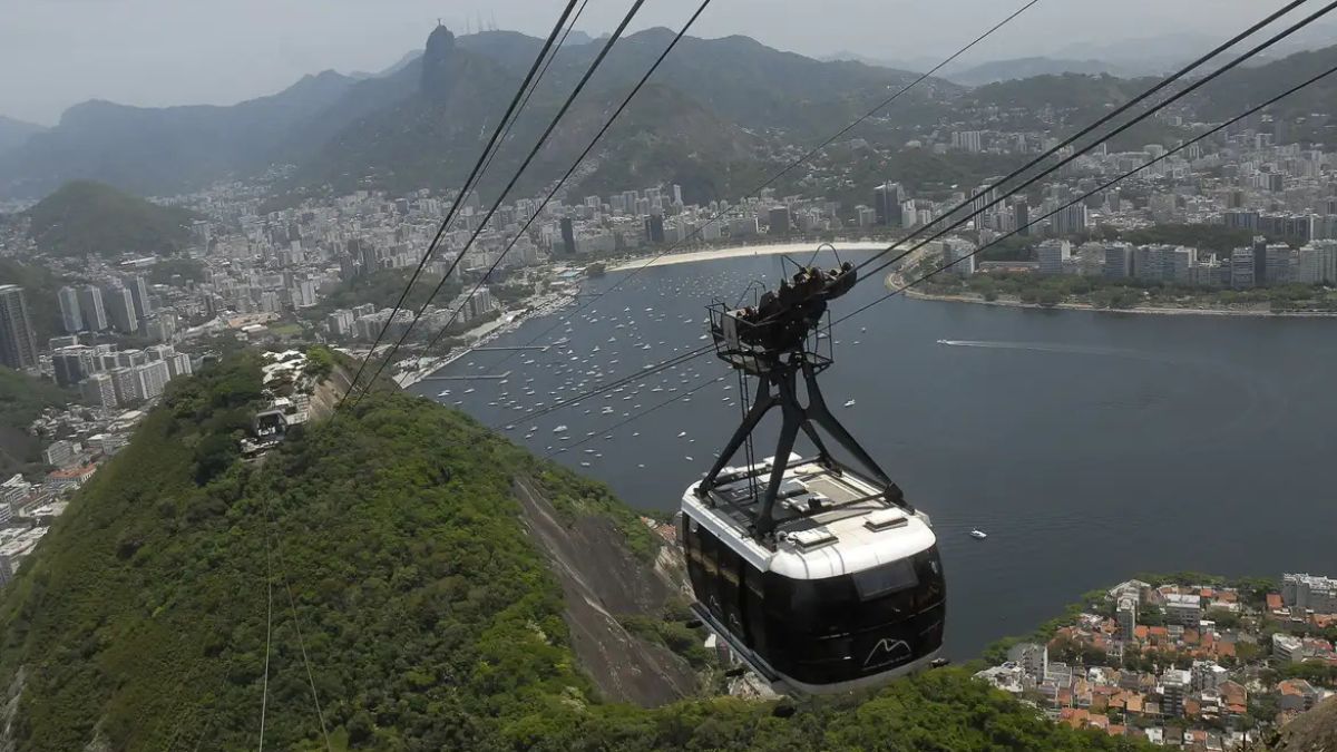 Imagem da bondinho do pão de açucar para ilustrar uma matéria jornalística sobre os gastos de turistas estrangeiros no Brasil