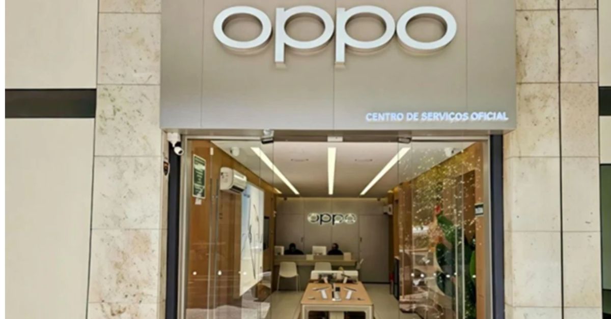 Fachada do centro oficial de serviços da Oppo no Rio de Janeiro, nova unidade da fabricante chinesa voltada para assistência técnica, reparos e suporte de smartphones no Brasil.