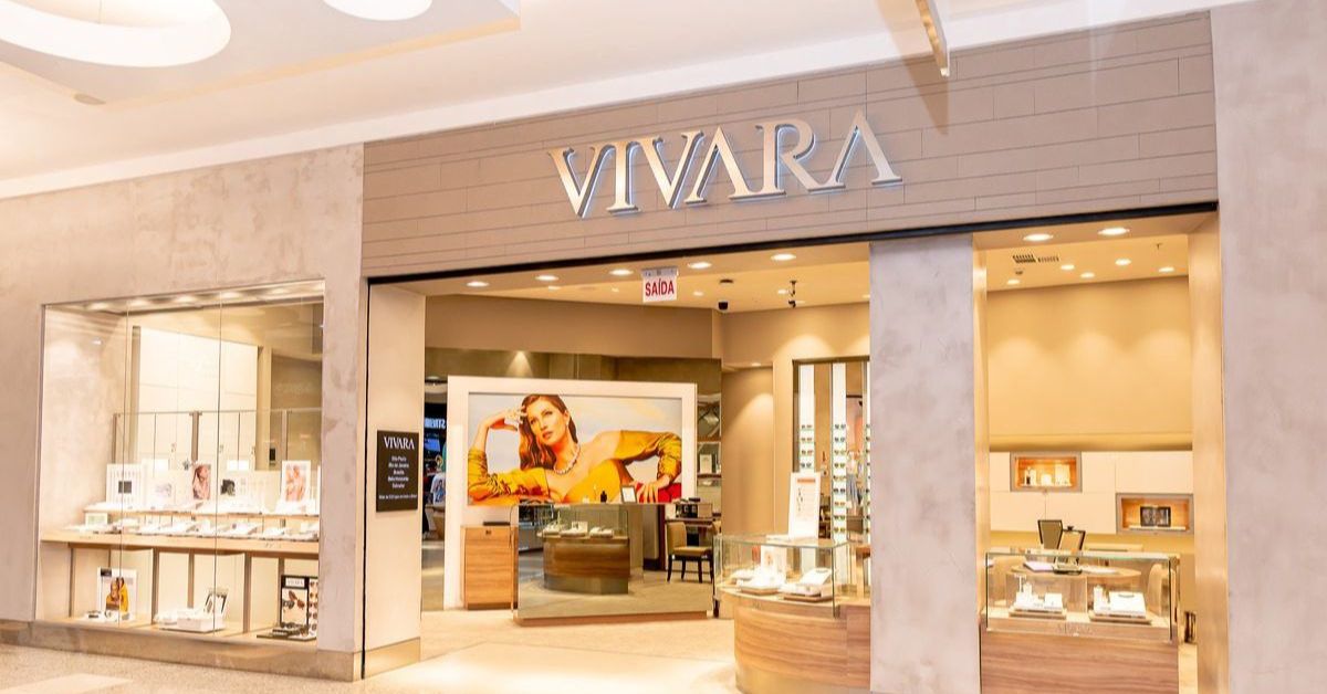 Fachada de loja da Vivara em shopping center durante divulgação dos resultados do 1T26
