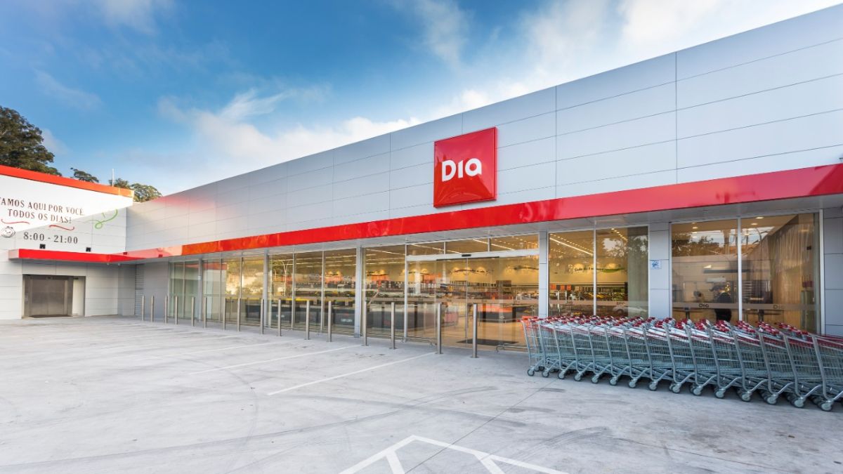 Imagem do supermercado Dia para ilustrar uma matéria jornalística sobre a Recuperação judicial do Dia.