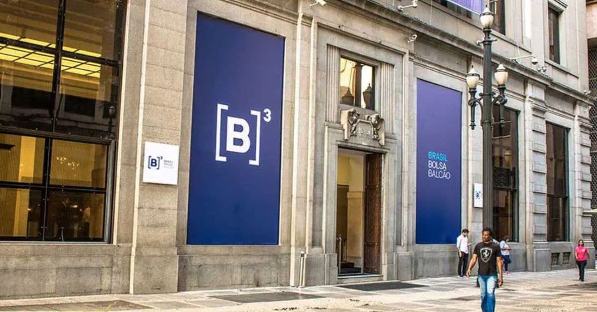 Fachada da B3, onde é negociado o mercado de ações brasileiro.