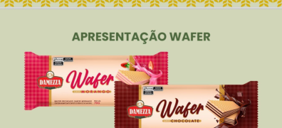 Grupo Damezza lança linha de biscoito Wafer sabor chocolate e morango.