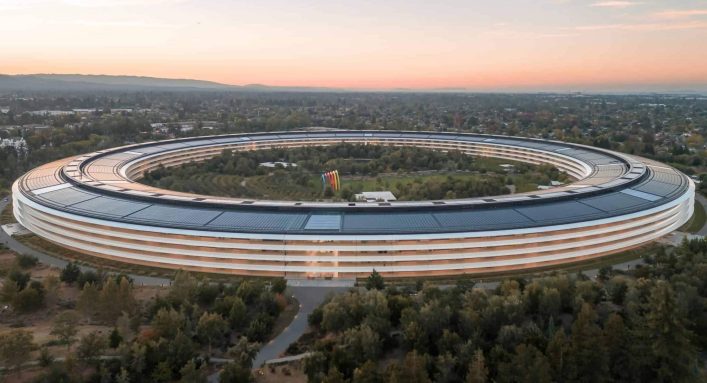 Apple em Cupertino, na região do Vale do Silício